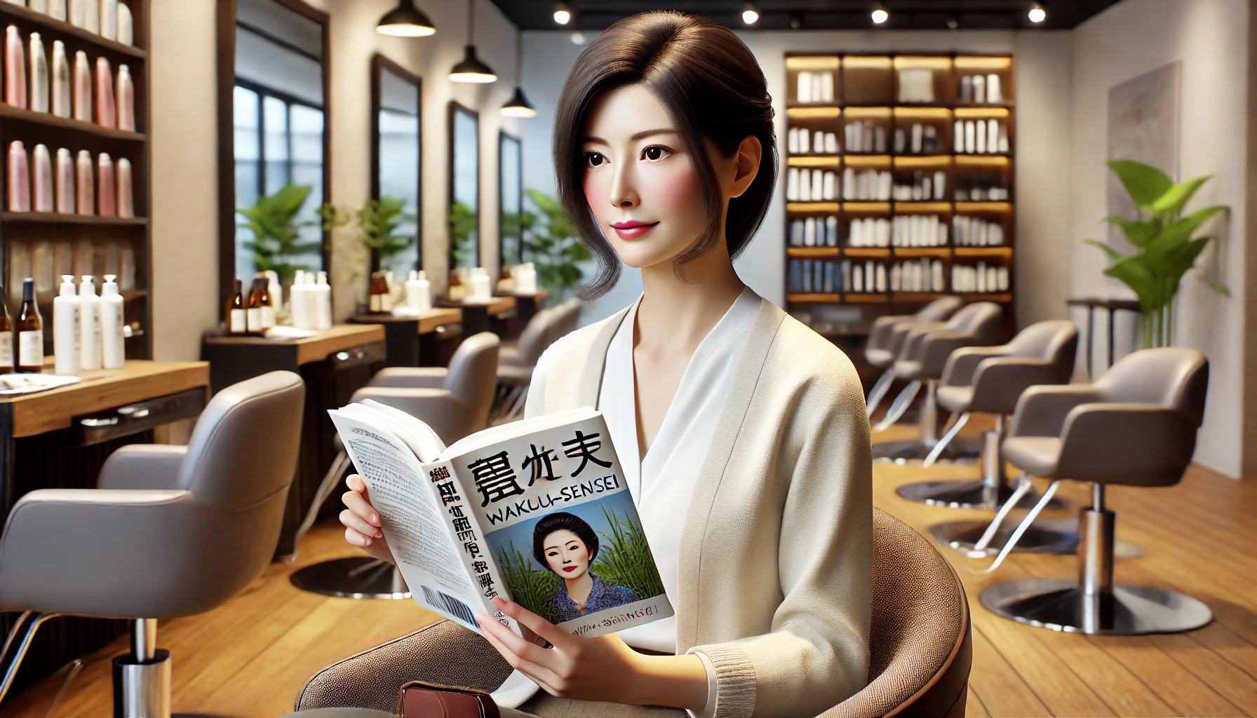 DALL·E 2024-07-19 07.09.22 – A realistic, photorealistic full-body illustration of a middle-aged, beautiful Japanese woman named Yumi, resembling the woman in the provided image.