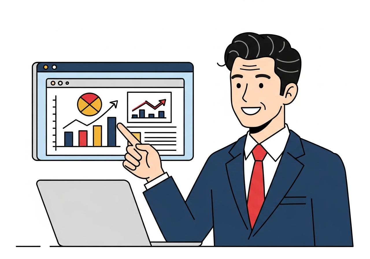 紹介の記録を続けるひとり社長のイメージ