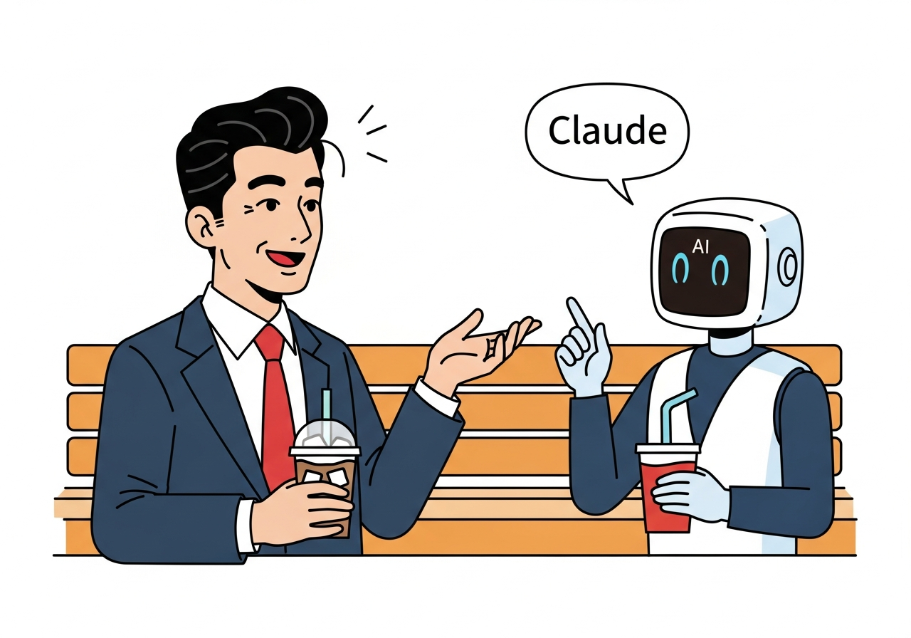 サウナ上がりにアイスコーヒー片手にClaudeと壁打ちしている経営者