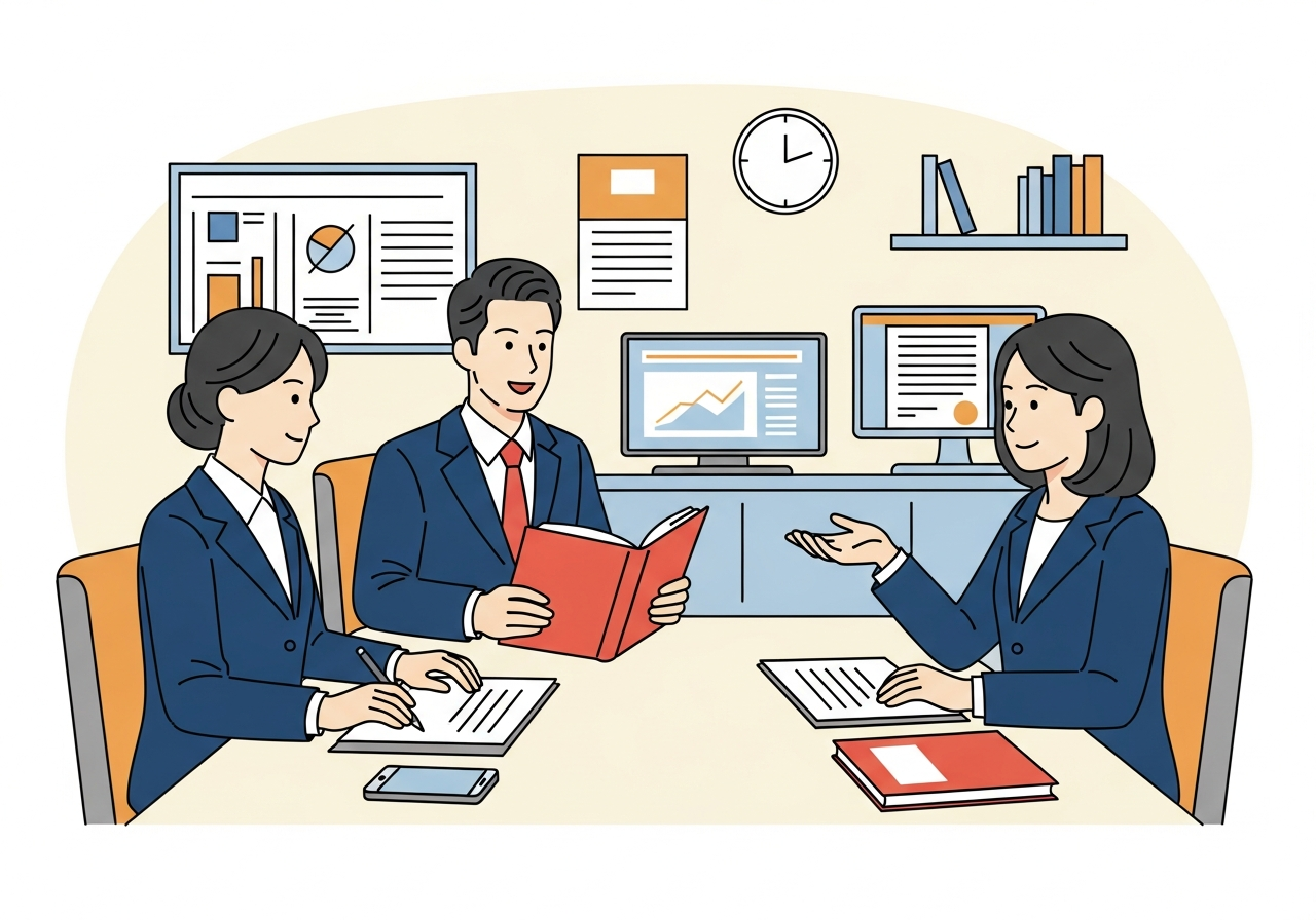 経営者同士が会議で意見交換する様子