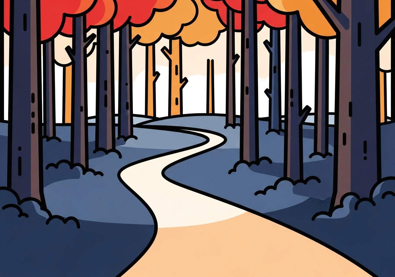 body image 8 – a single path through quiet forest in ea