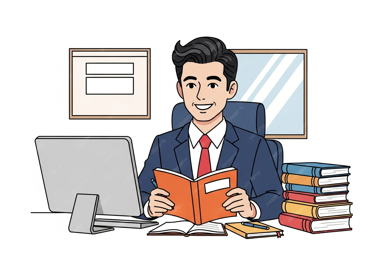 オンライン講座を受講する経営者の机
