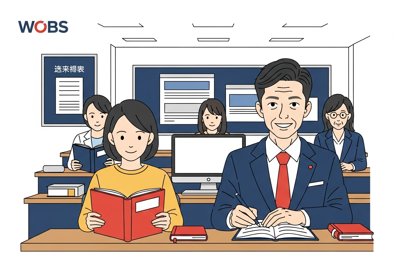 WOBSのセミナー会場で受講生が学んでいるイメージ