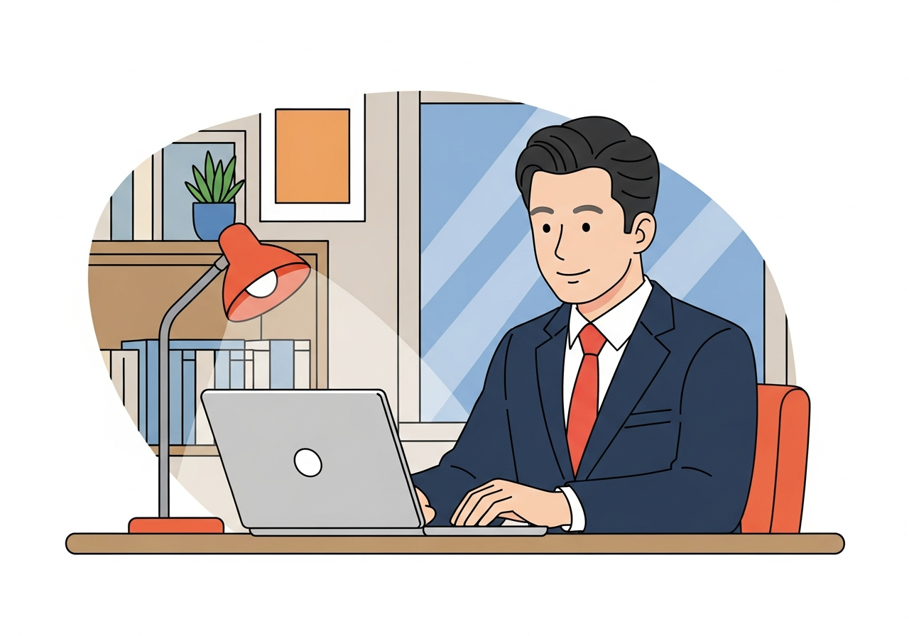 body image 8 – a person sitting alone at a desk, starin