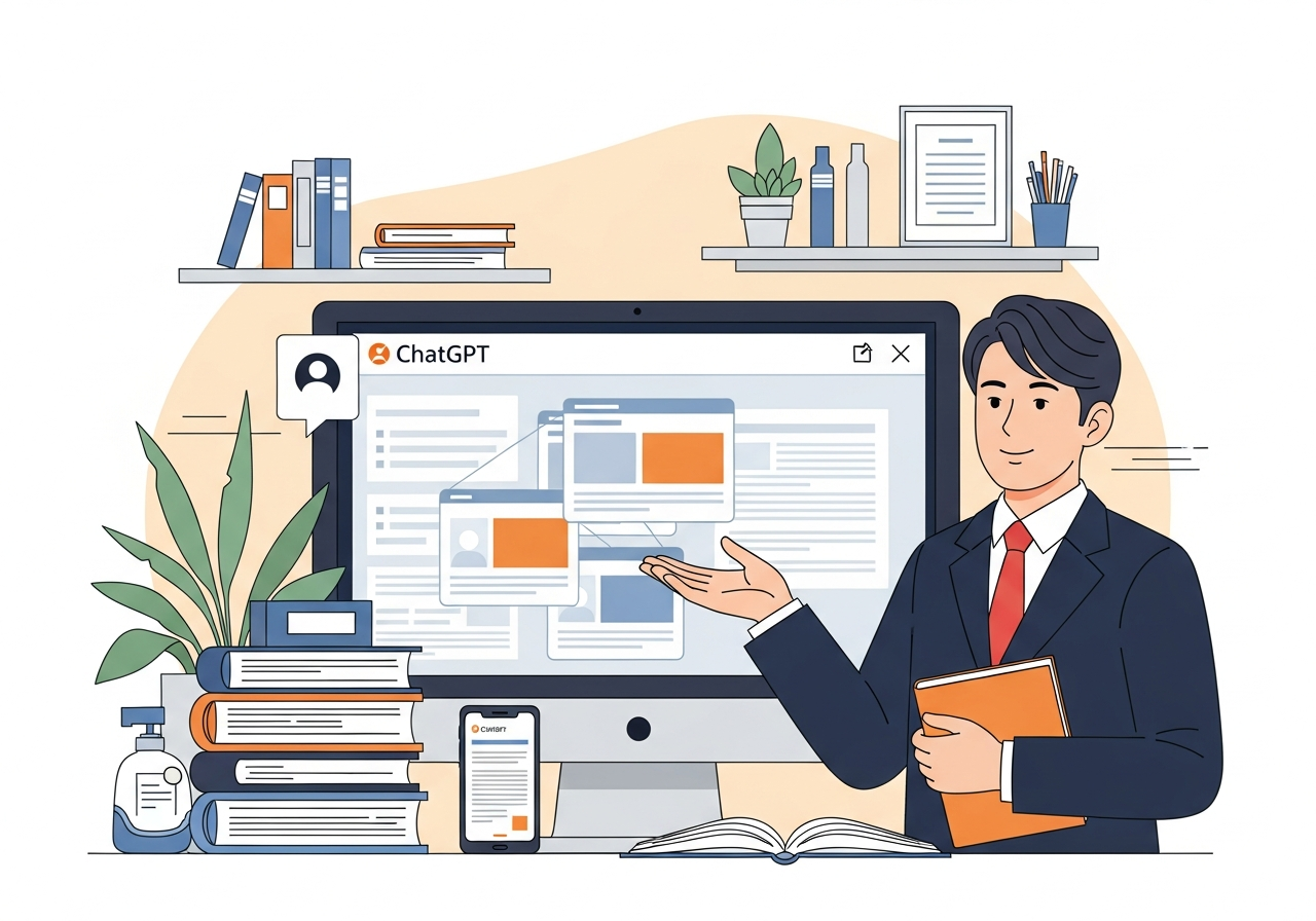ChatGPTでSNS投稿5本を一括生成している画面イメージ
