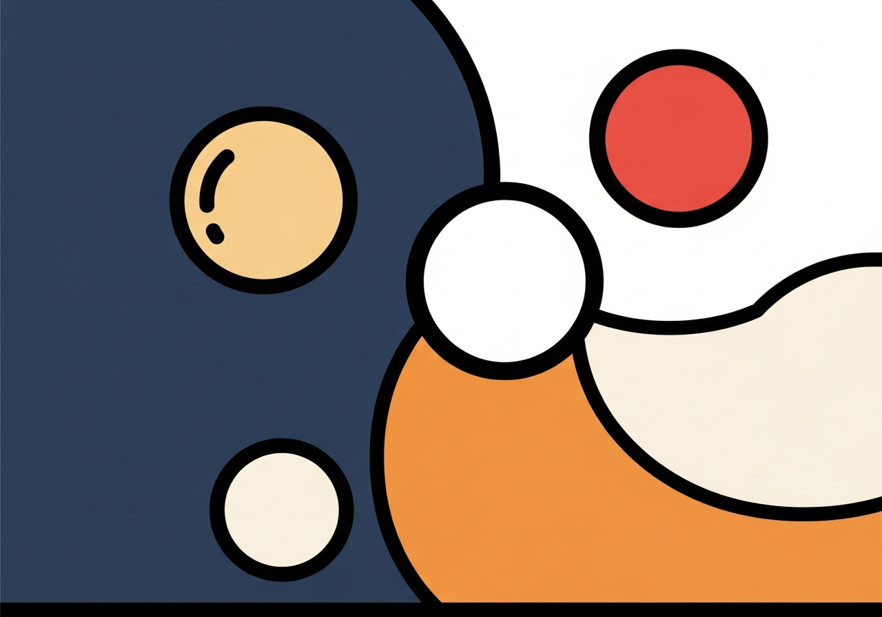 abstract warm circles representing connection and community with no text