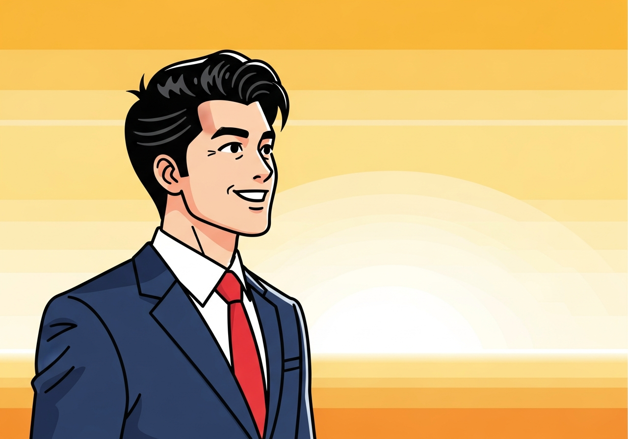 a single person standing in front of a bright horizon with confidence no text