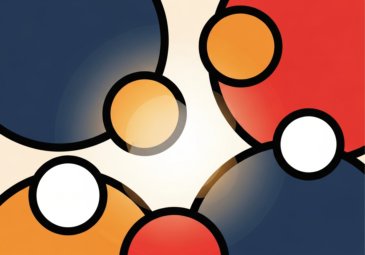 abstract circles and warm light suggesting connection and community, no text