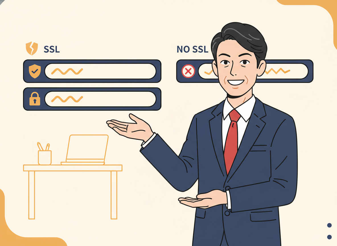 SSLあり・なしのブラウザアドレスバー比較・鍵マークのあるなし