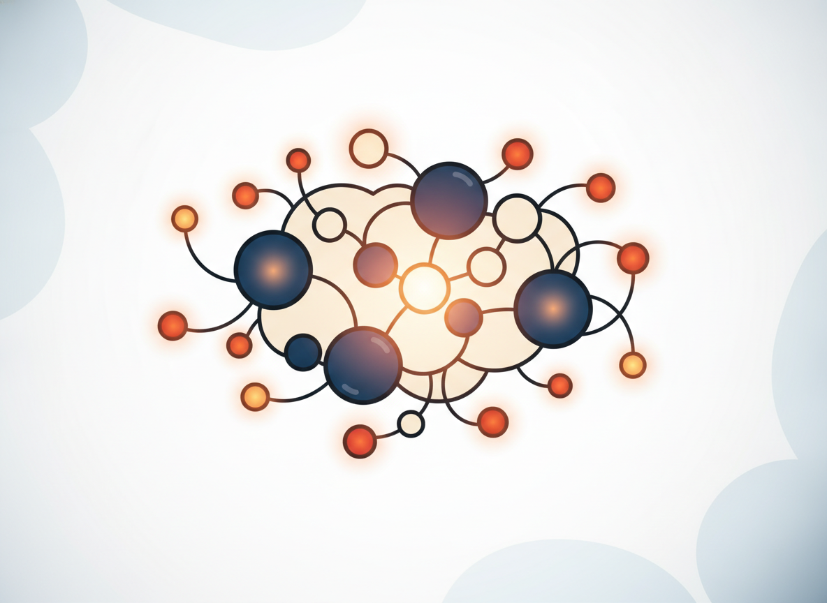 abstract interconnected nodes glowing softly, representing a learning network