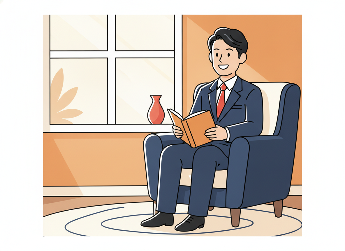 a person quietly reading in a cozy armchair near a window