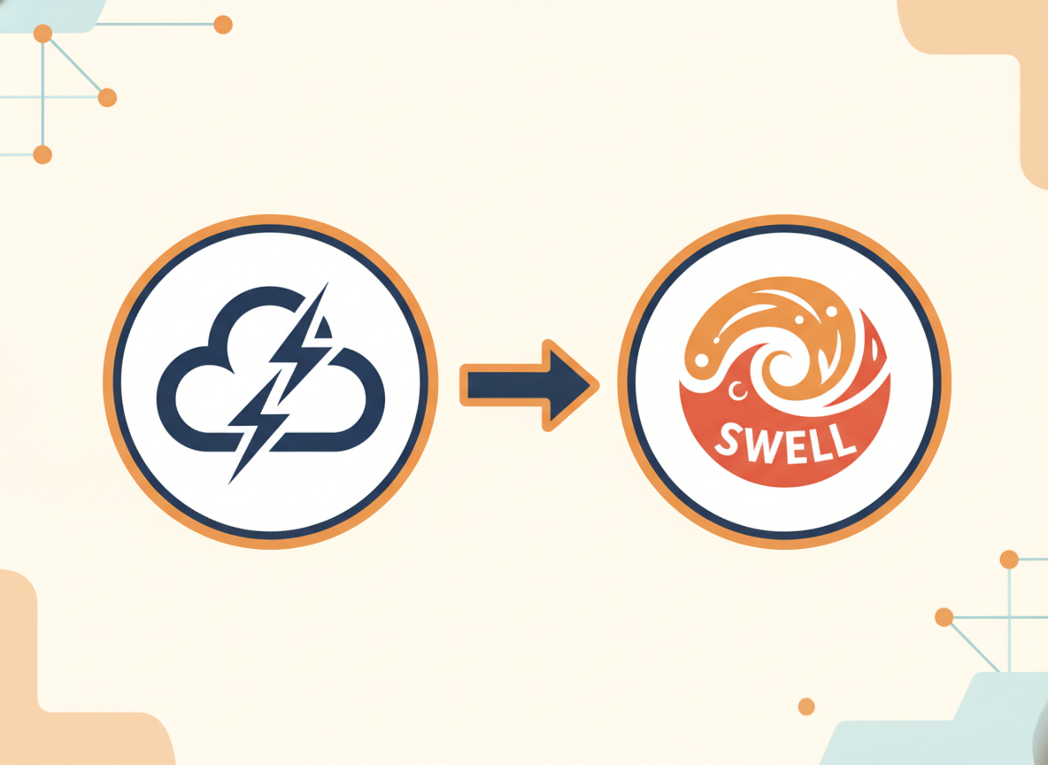XServerとSWELLのロゴを並べた組み合わせイメージ・サーバーとテーマの連携を表す矢印