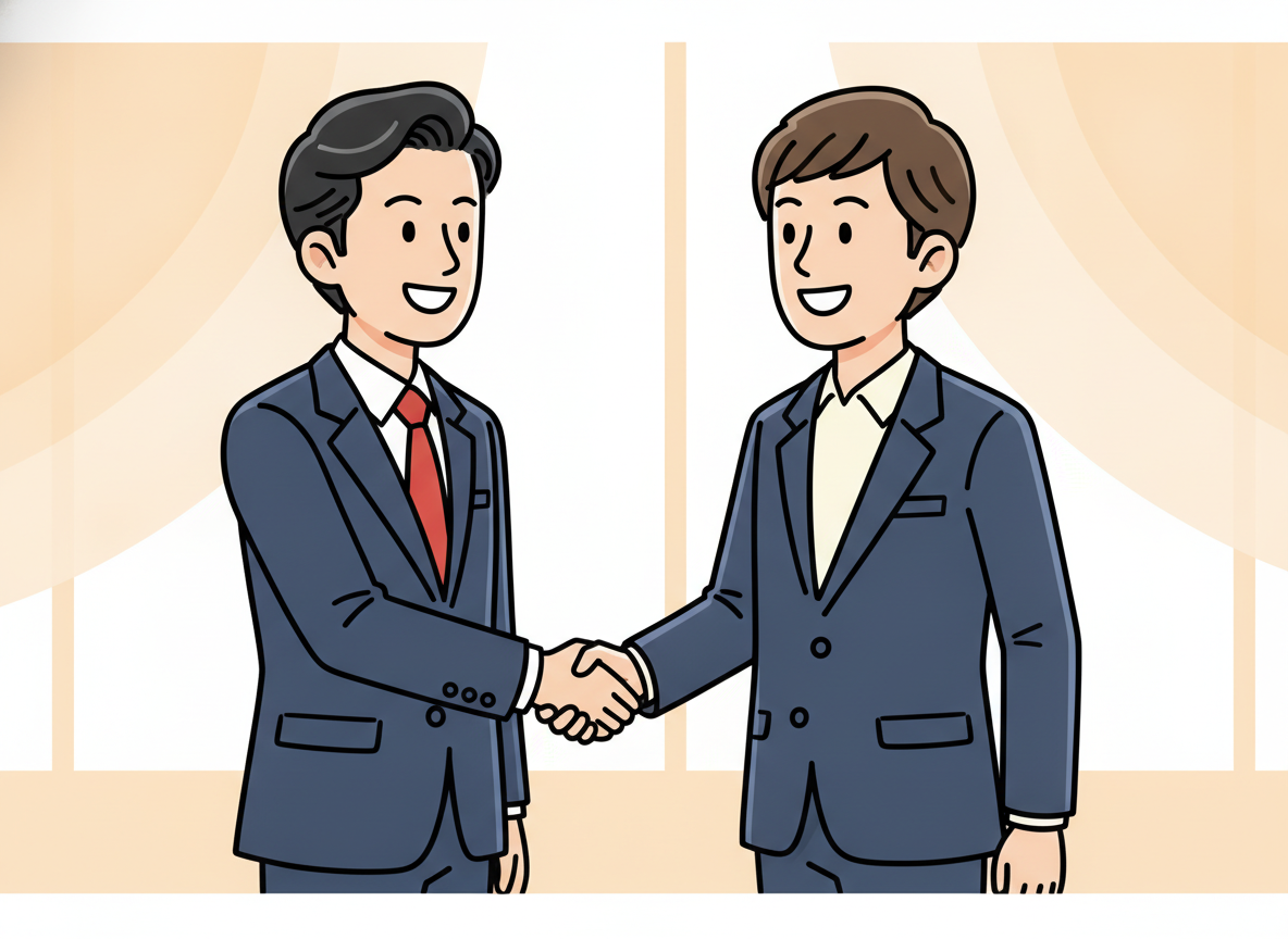 a person shaking hands with another person in a bright open space, abstract warm lighting