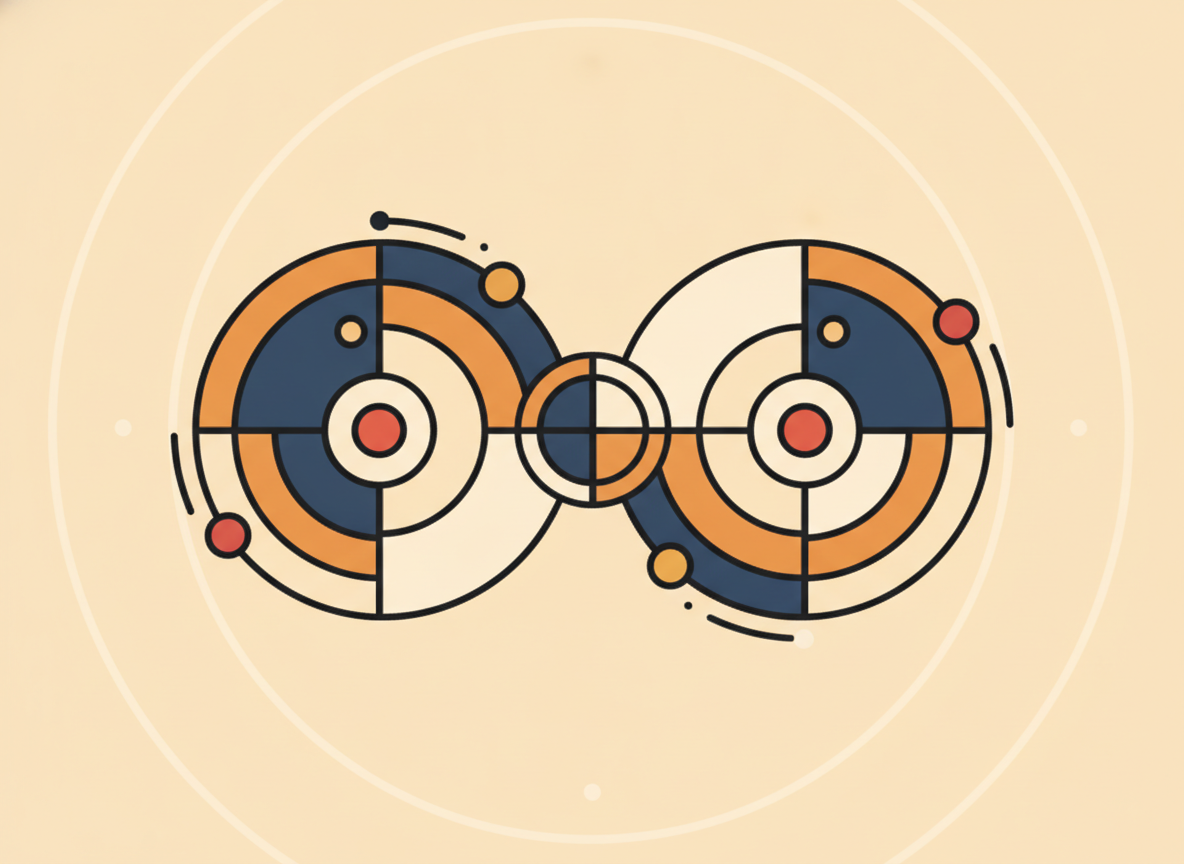 abstract circles representing two choices on a clean background