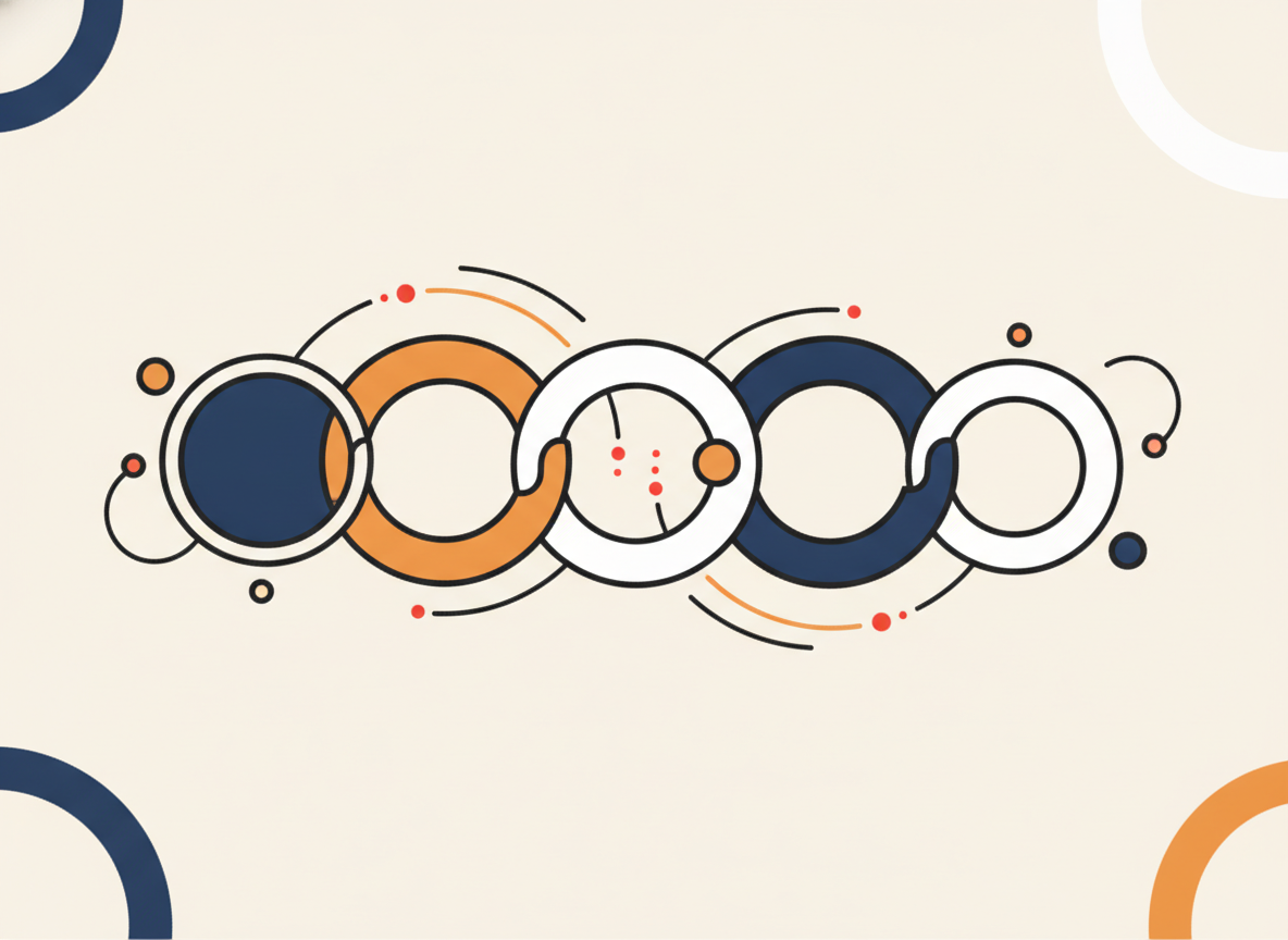 abstract circles representing connection and flow, no text