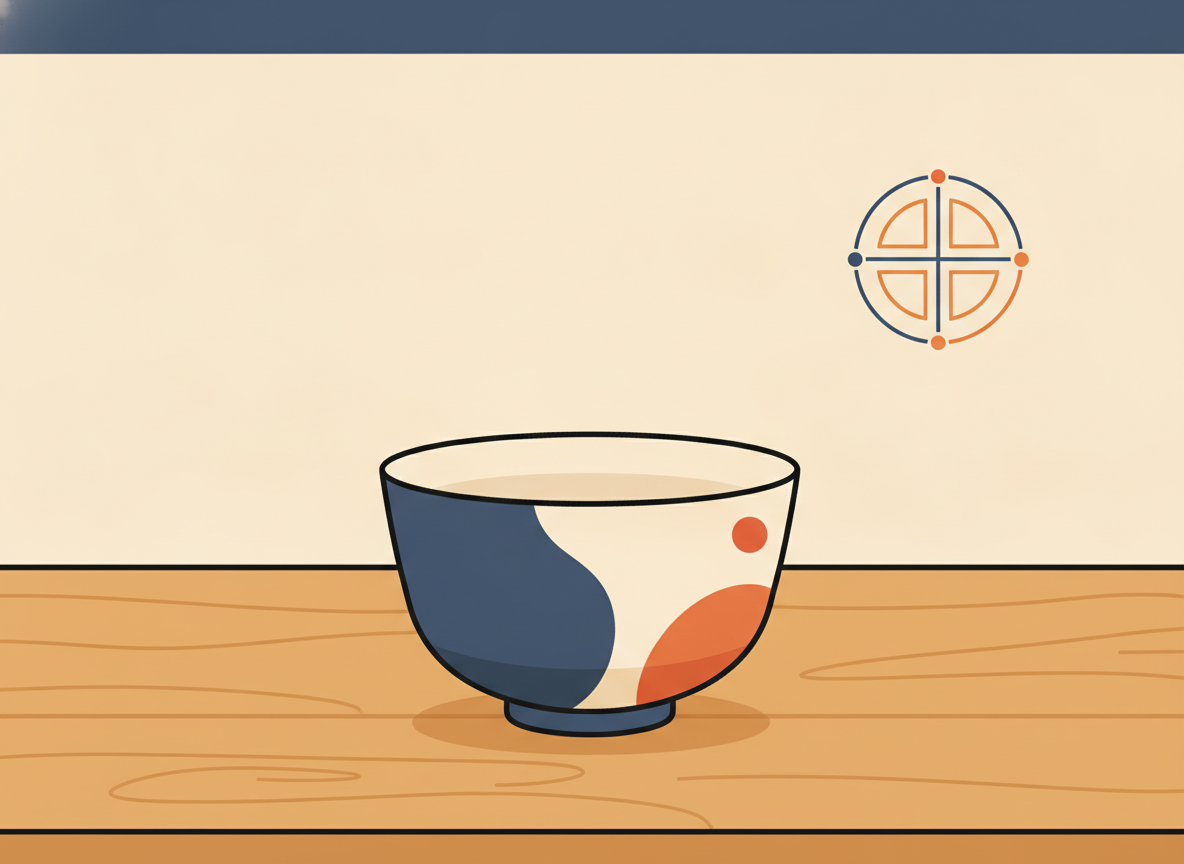a single item placed carefully on an empty wooden surface