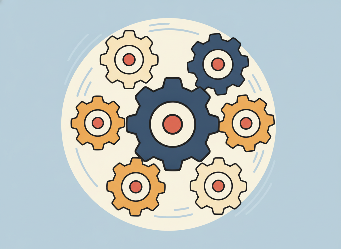 a series of connected gears turning smoothly