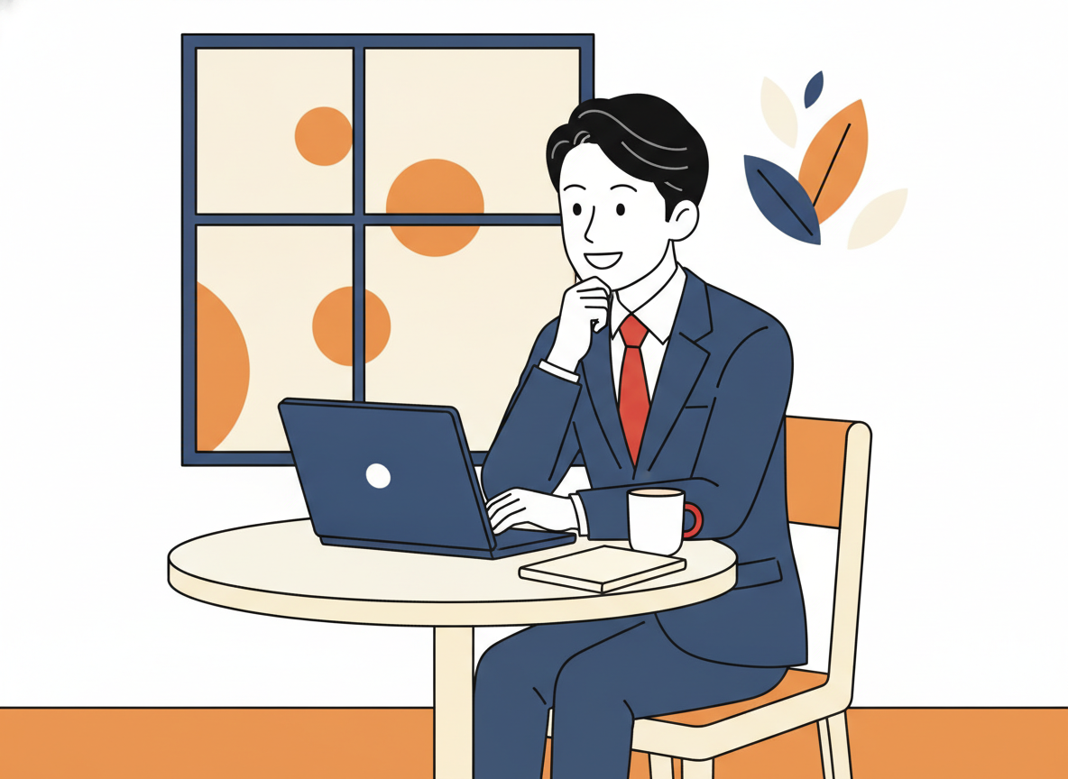 a person sitting thoughtfully in a quiet café setting