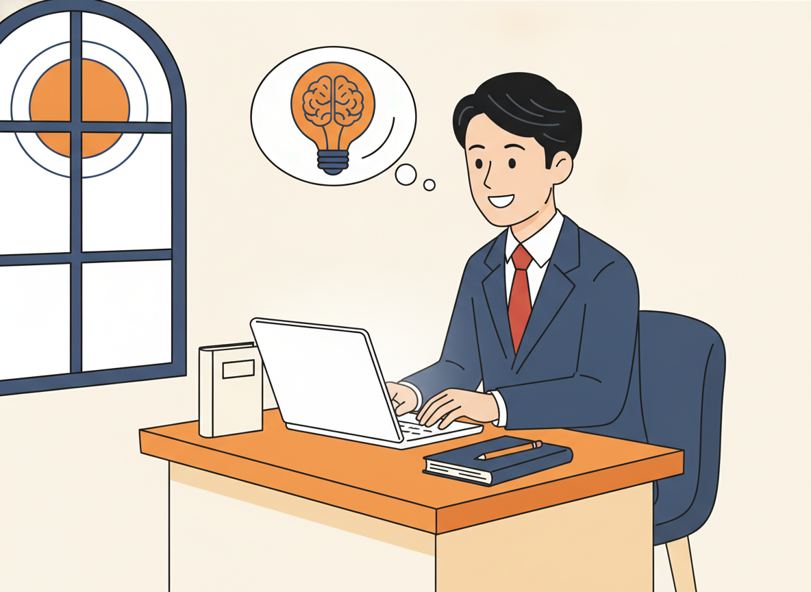 最初のブログ記事を書く経営者のイメージ