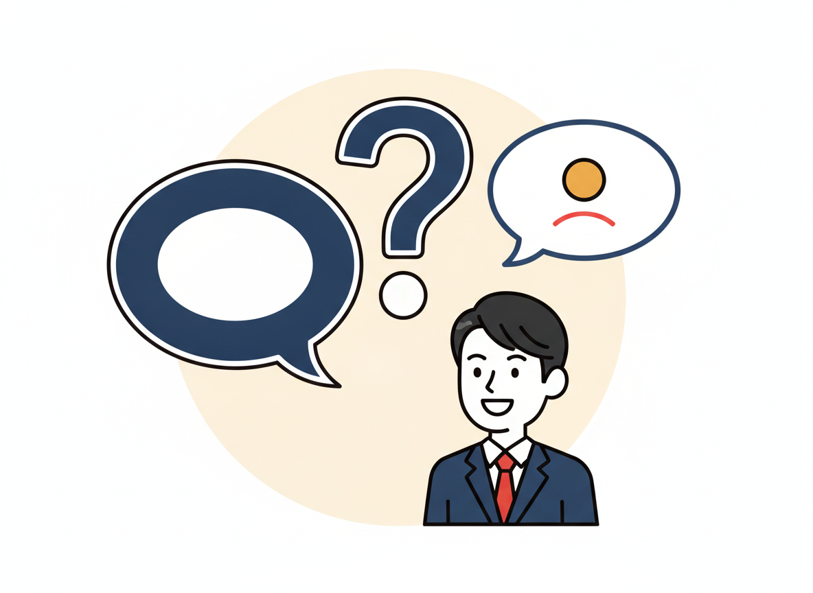 Q&Aアイコン・吹き出し2つ・青×白