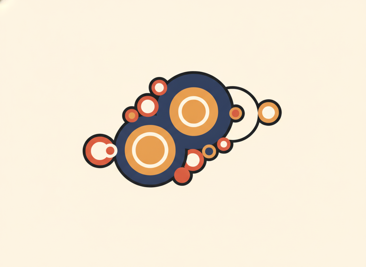 abstract warm circles representing human connections on a plain background