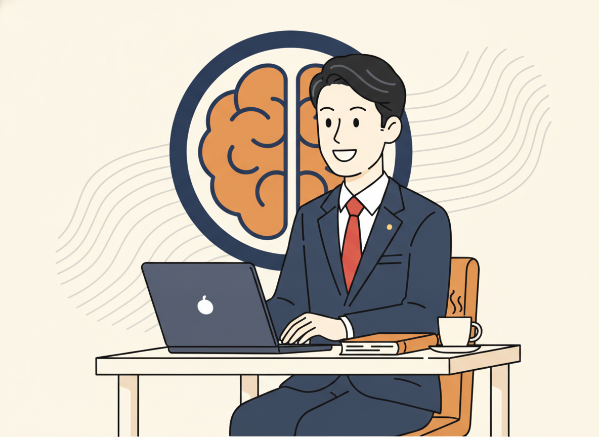 WOBSの講座イメージ・オンラインで学ぶ経営者のイラスト