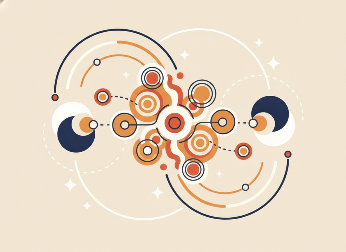 abstract warm circles representing trust and connection between two people online