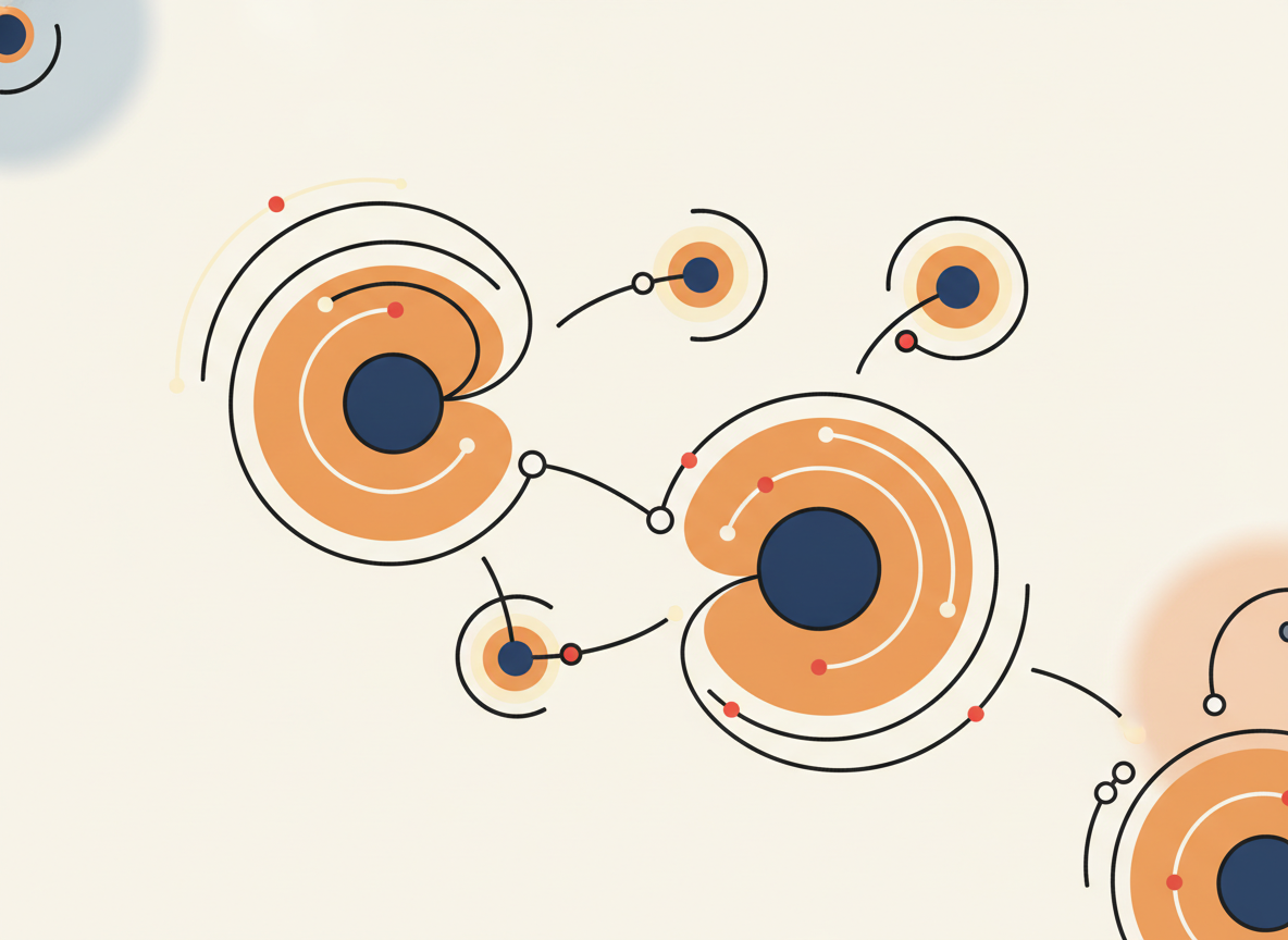 abstract flowing circles representing giving and connection in a network