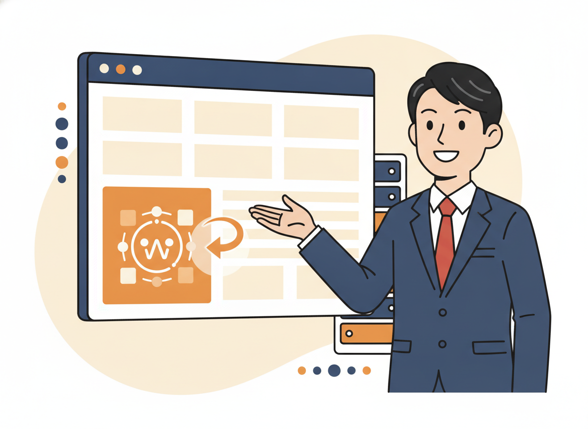XServerのコントロールパネル画面イメージ・WordPress自動インストール箇所を示す