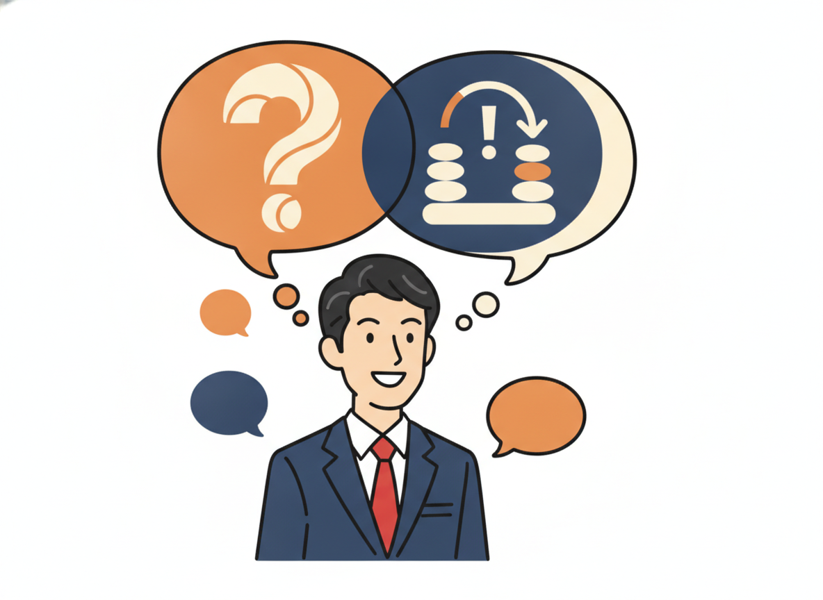 Q&Aのイメージ・吹き出しが並んでいるイラスト