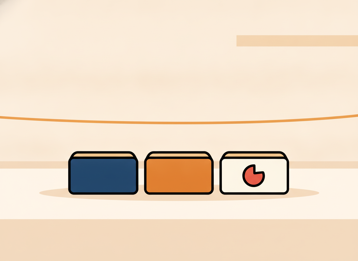 three wooden blocks arranged in a sequence on a clean desk