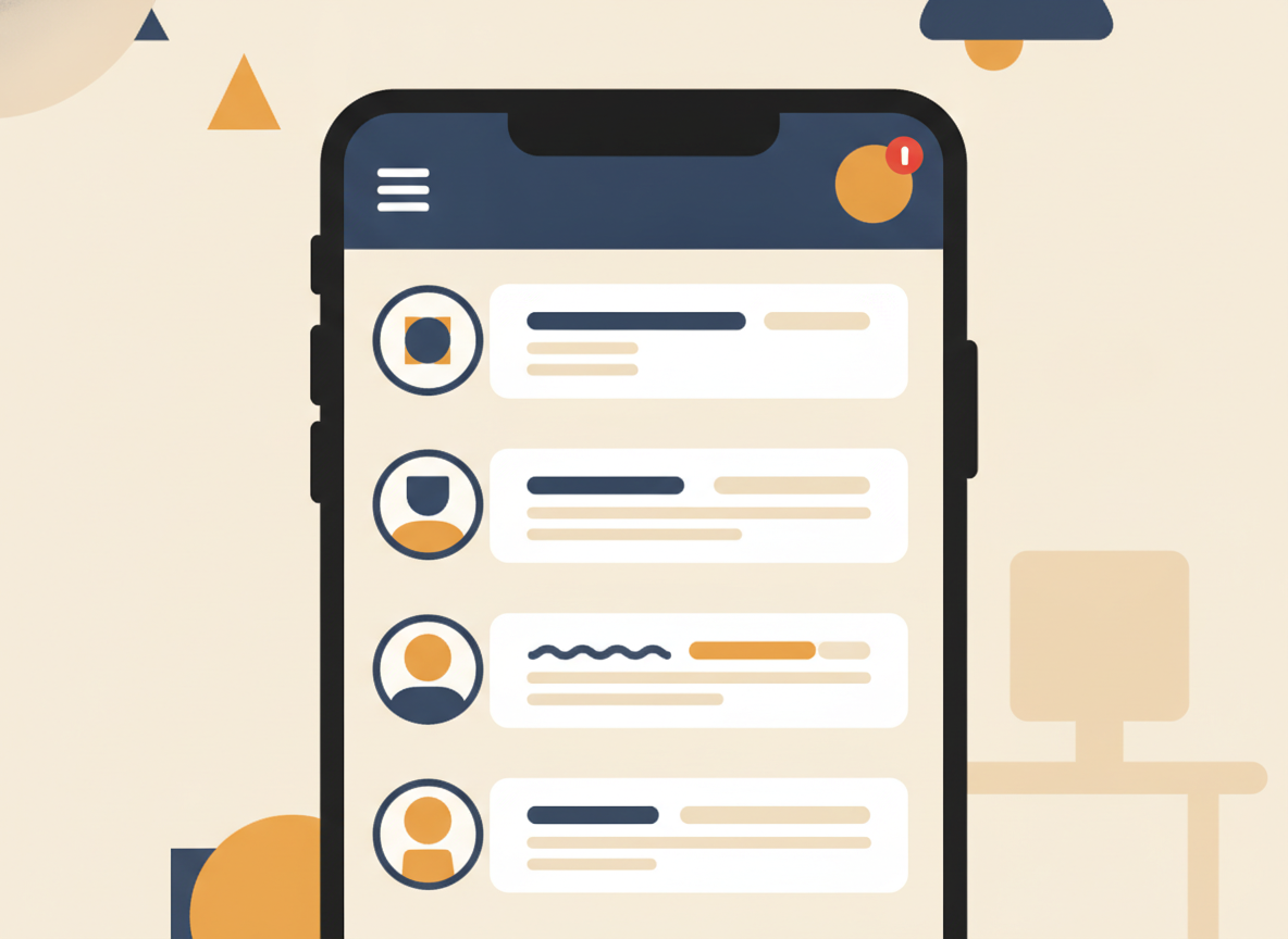 スマホのChatworkアプリ画面──通知バッジとチャット一覧のスクリーンショット