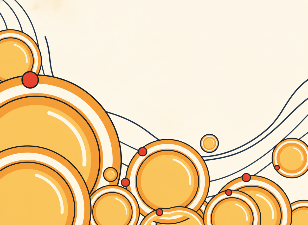 abstract flowing circles of light, warm golden tones, no text