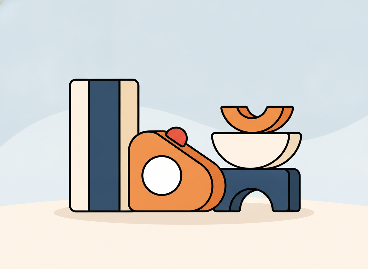 body image 3 – three abstract wooden blocks arranged ne