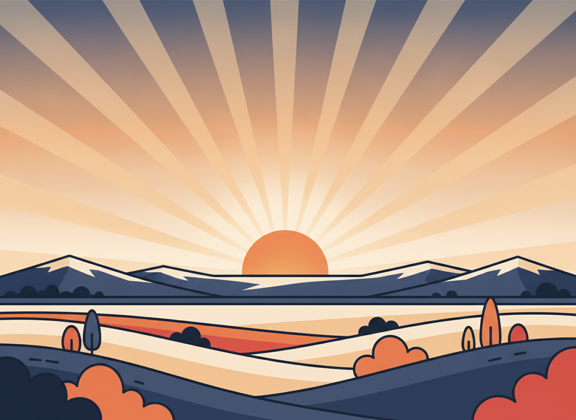 body image 13 – a calm sunrise over a wide open landscap