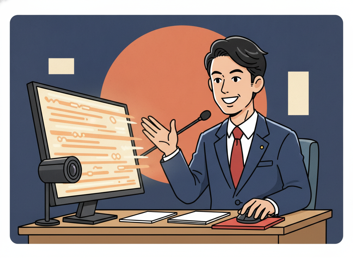 WAKUTUBE配信中の和久井海十のイメージ・パソコン画面にコメントが流れている配信シーン