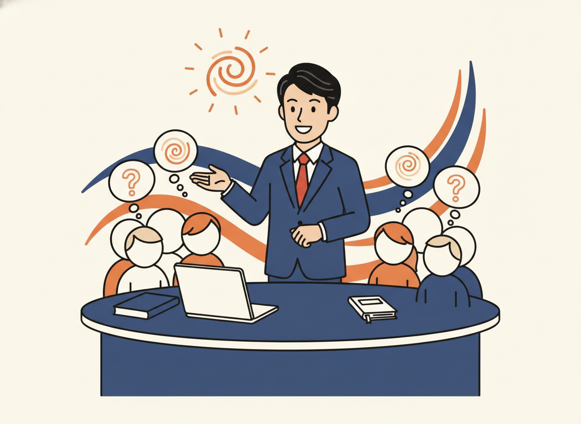 Q&Aのイメージ・読者の疑問に答えるシーン