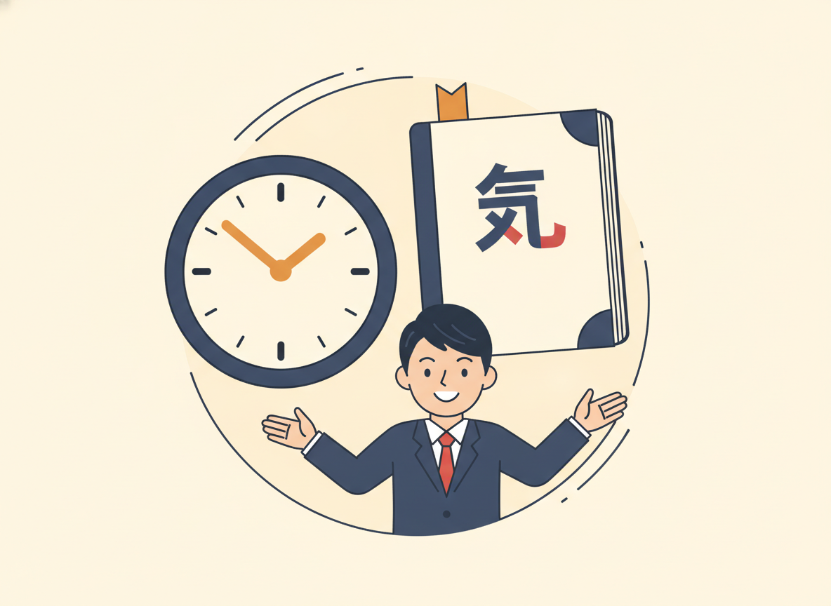 30秒まとめのイメージ・時計とノートのイラスト