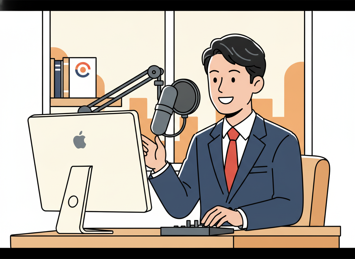 海十がライブ配信をしているイメージ・PCとマイクのセット