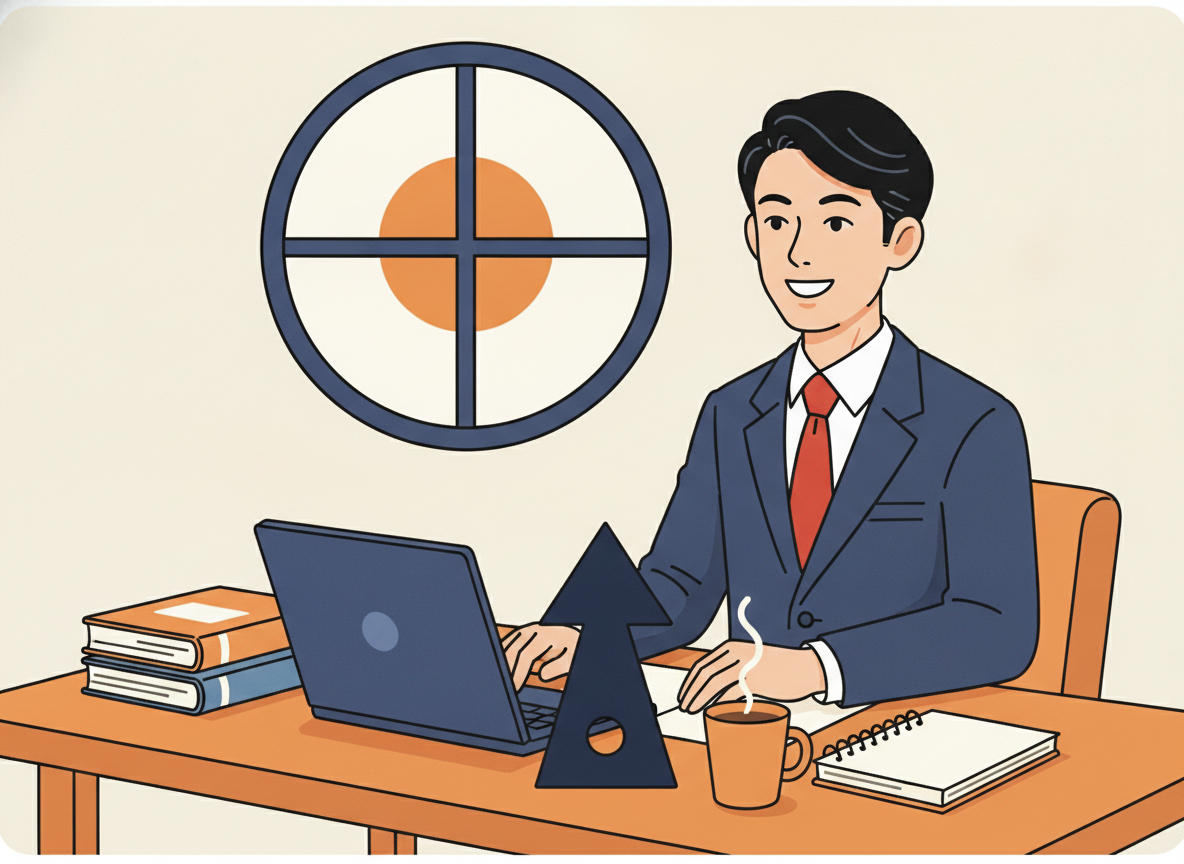 事業計画書を作成している起業家のデスクワークイメージ