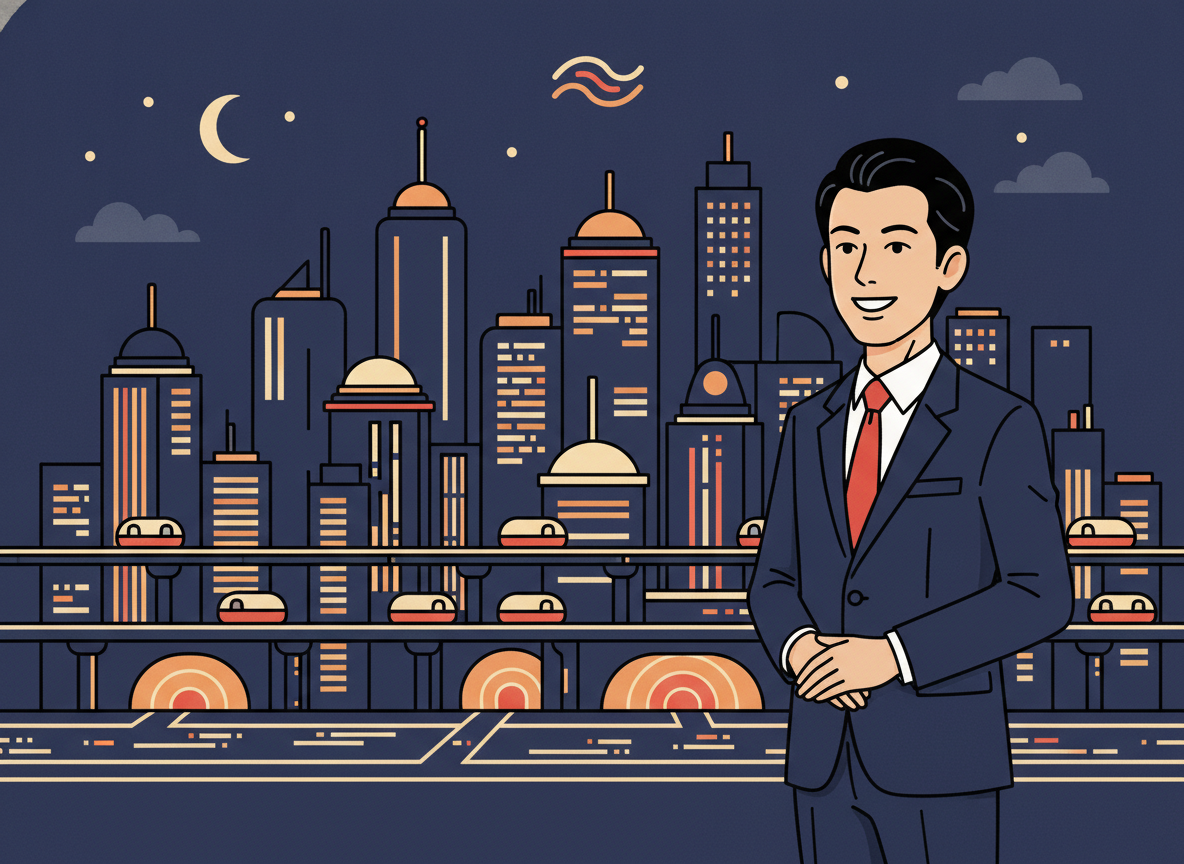 a city at night with soft lights, representing quiet automated systems running
