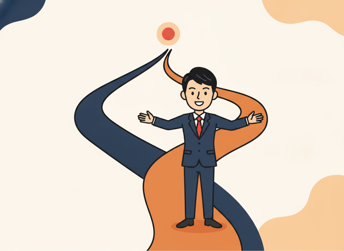 two paths diverging in an abstract minimalist illustration