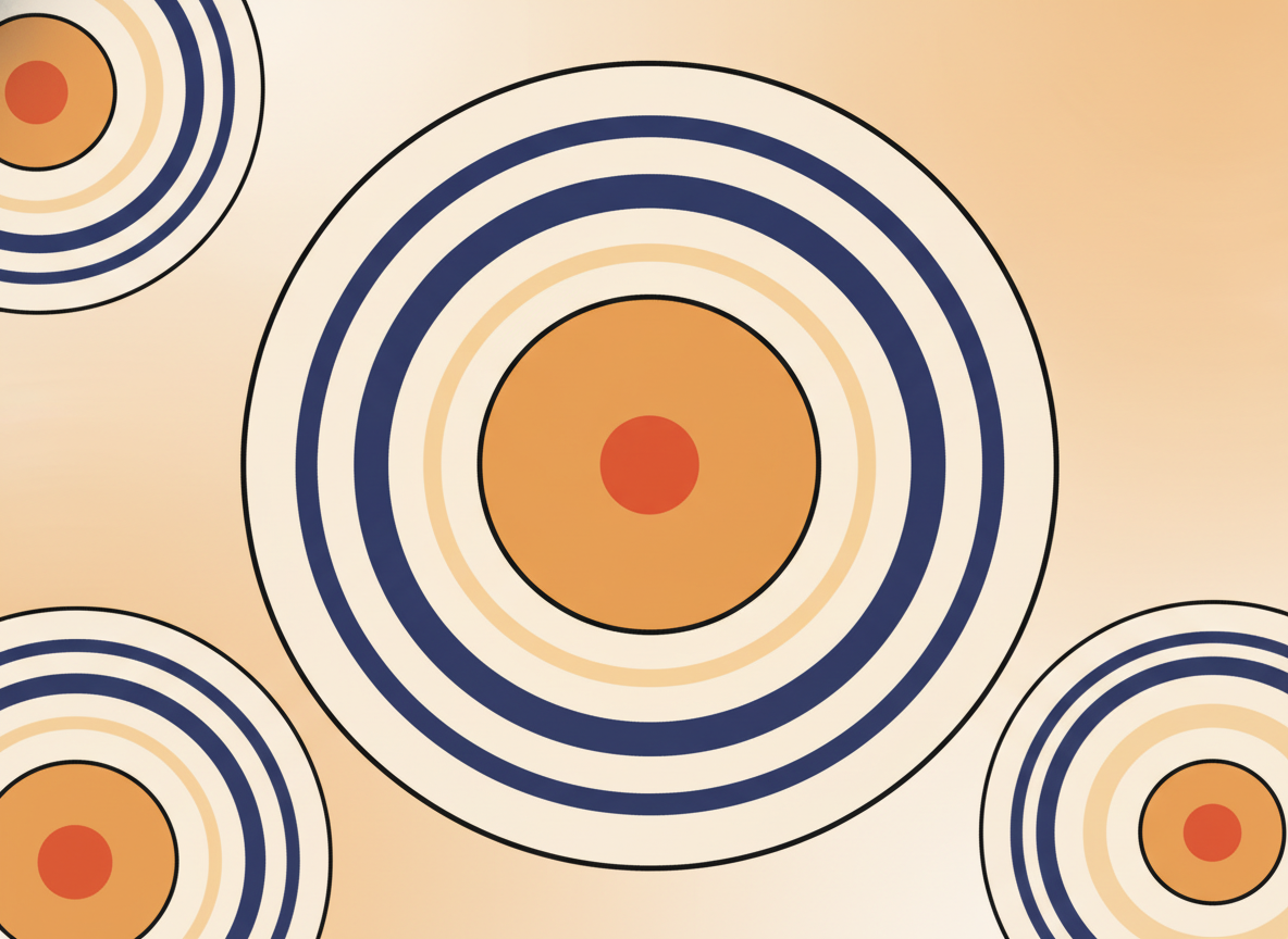 abstract warm circles expanding outward on soft gradient background