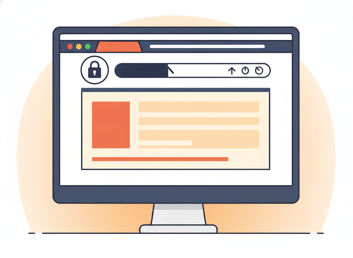 SSL証明書が適用されたサイトのアドレスバー・「保護された通信」の鍵マークが表示されているブラウザ画面